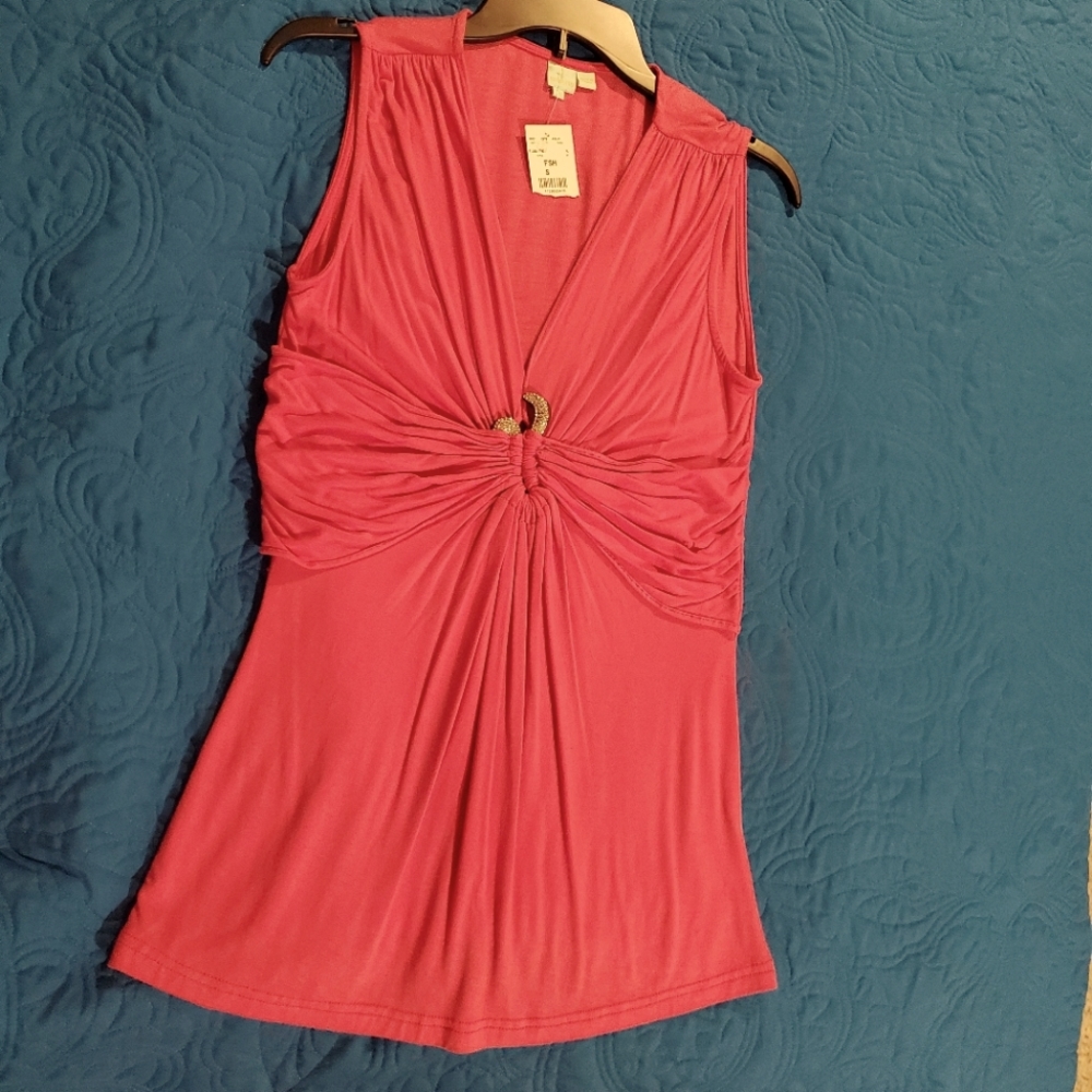 WOMENS PINK KNIT TOP SIZE S